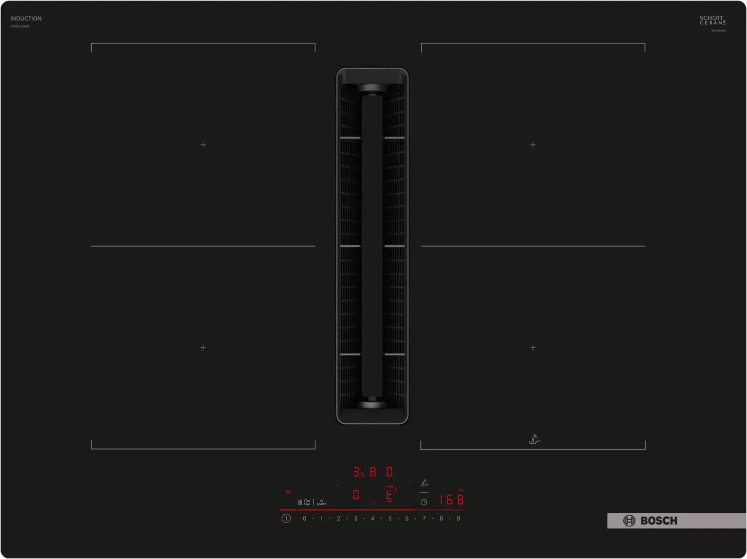 B-Ware Bosch Kochfeld Kochplatte Induktionskochfeld Glaskeramik 710mm 522mm Schwarz - 4242005433582