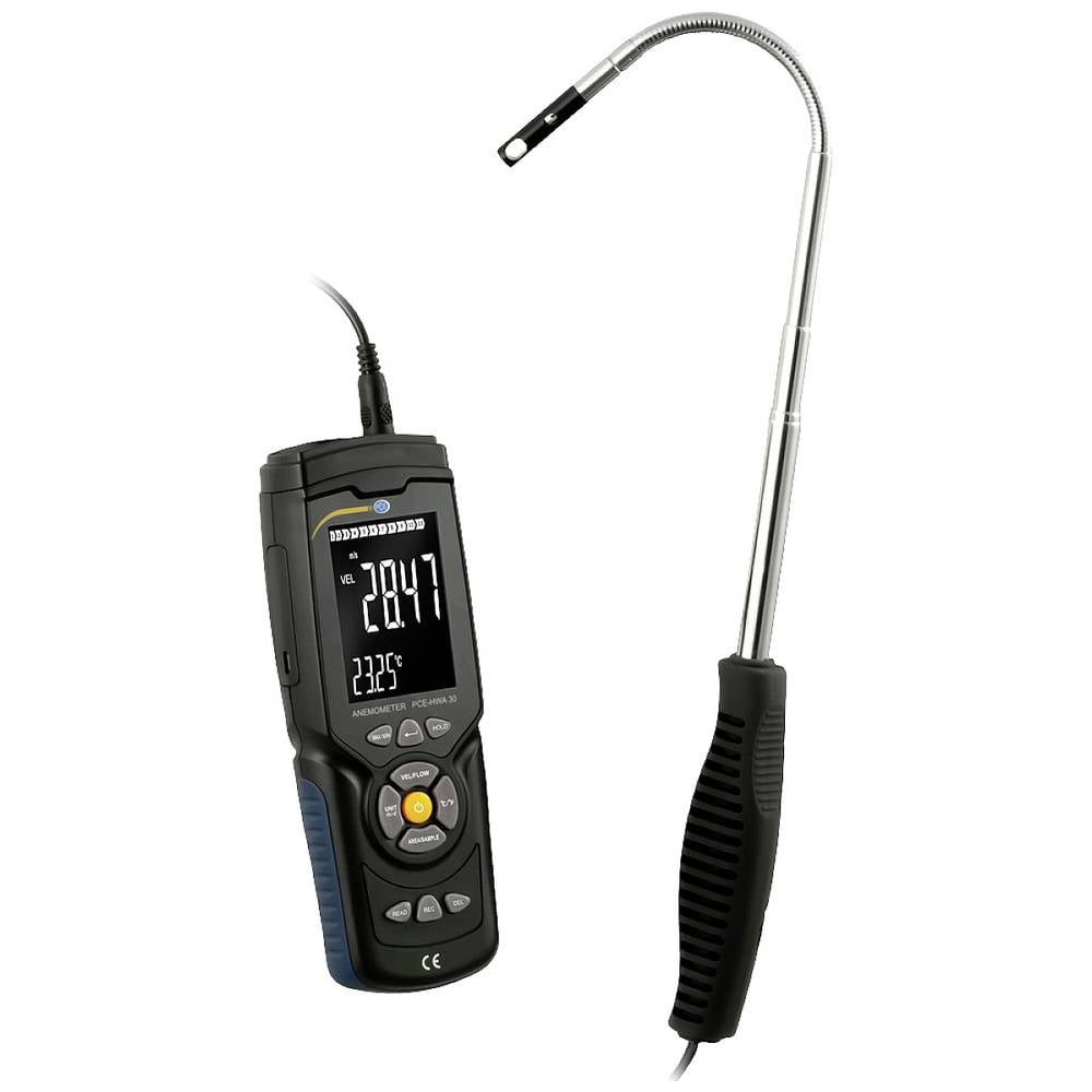 PCE Instruments Durchflussmessgerät Anemometer Strömungsmesser Hitzedraht HWA 30 - 4250348723321