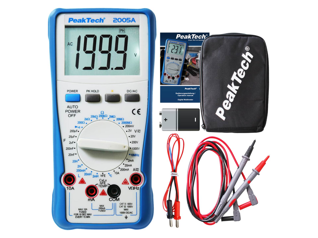 Peaktech Multimeter Messgerät Elektronik P 2005 A Digitalanzeige Cat Iii/Iv B-Ware - 4250569405587