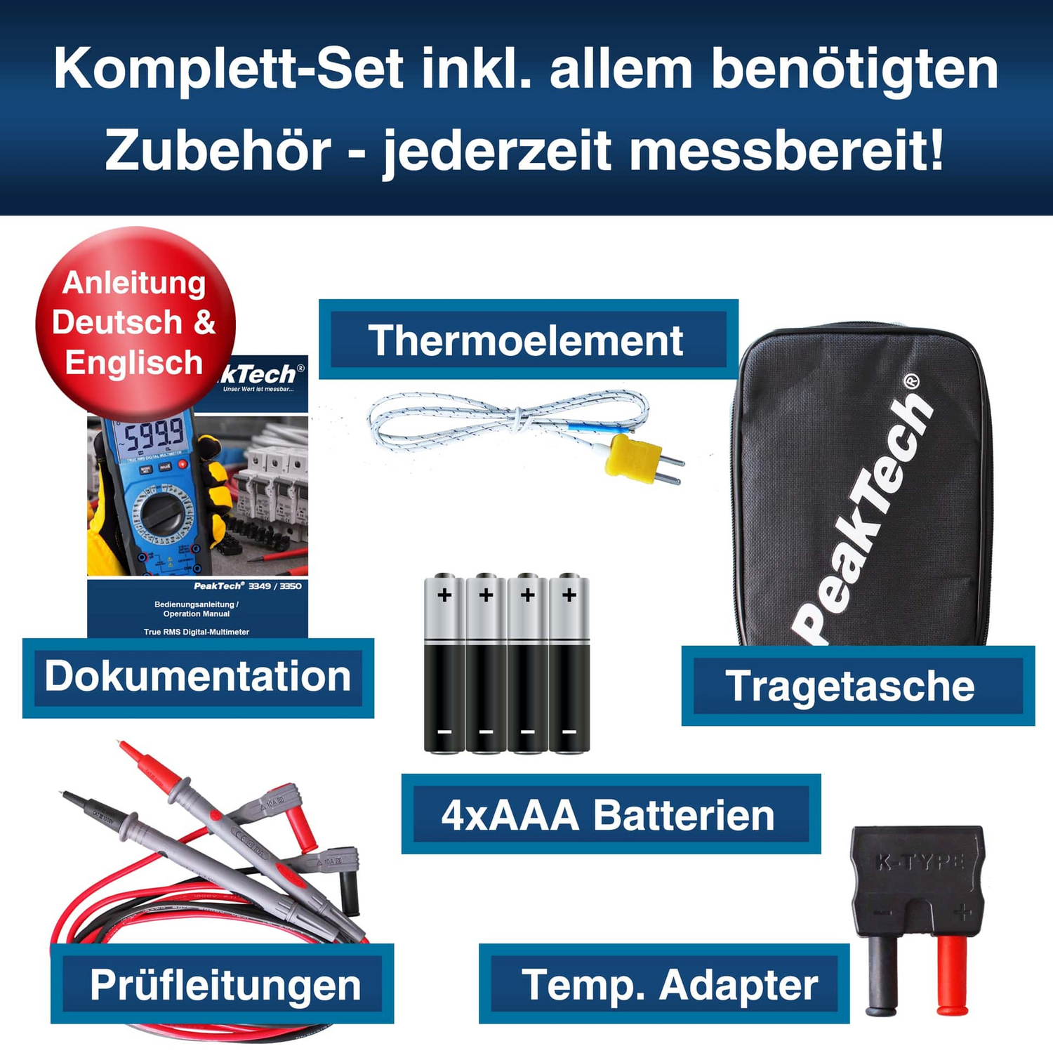 Peaktech Multimeter P 3350 Messgerät True Rms Spannungsmessung Digitalgerät   B-Ware