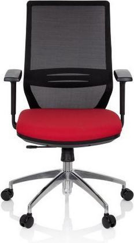 Hjh Office Profondo Bürostuhl Drehstuhl Schwarz Rot Stoff Netzgewebe Ergonomie B-Ware - 4251084676926