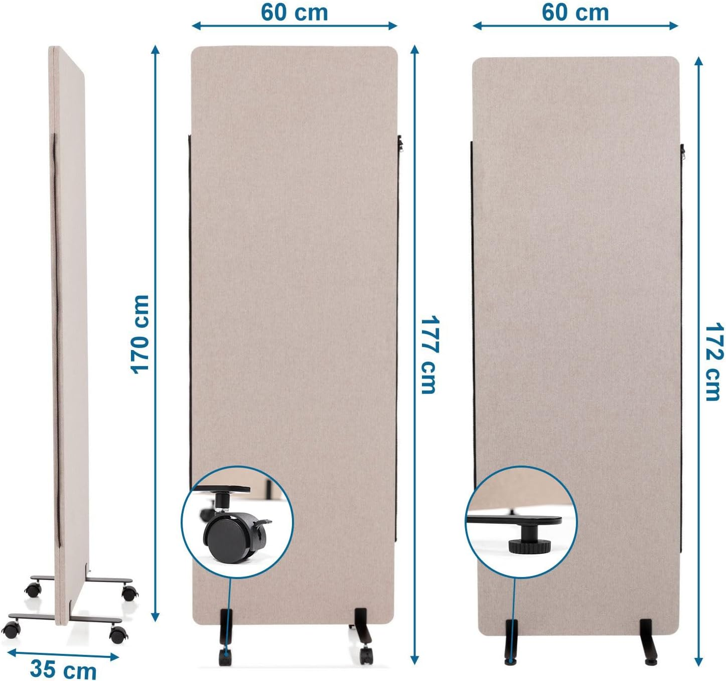 B-Ware Hjh Office Mobile Akustik Trennwand Schallschutz 2er Set 177 X 60 Cm Siehe Text - 4251084677763