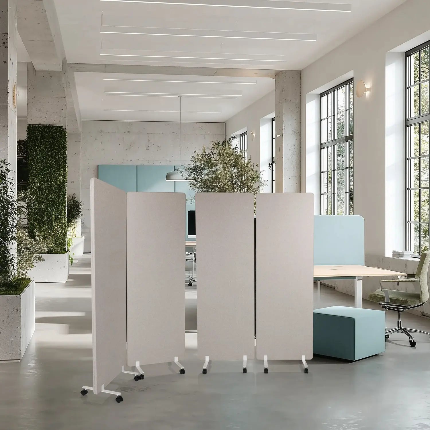 B-Ware Hjh Office Trennwand Raumteiler Flexmiut 1 Büro Akustik Wand Stellwand Grau 2er - 4251084677787