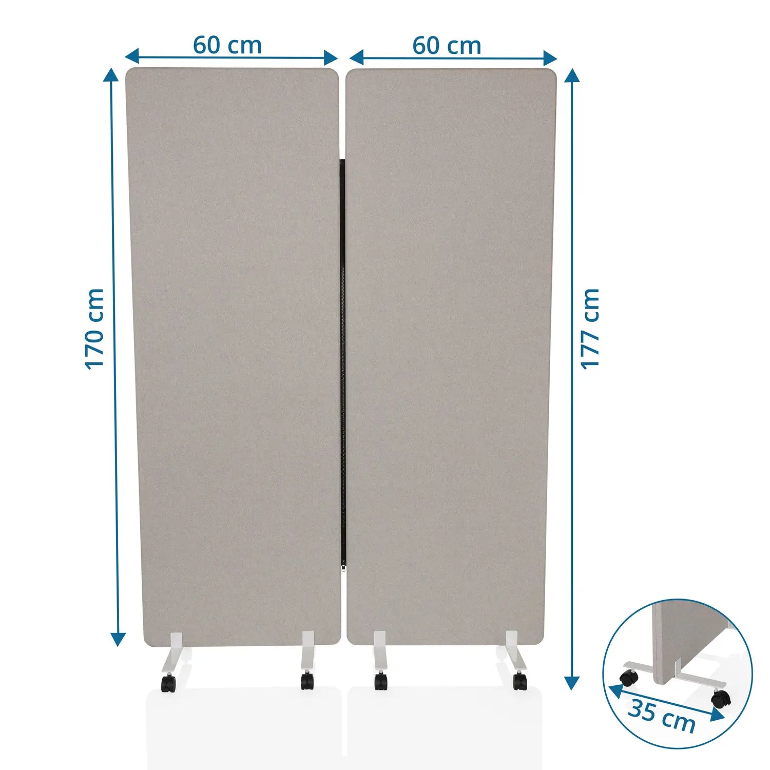 B-Ware Hjh Office Trennwand Raumteiler Flexmiut 1 Büro Akustik Wand Stellwand Grau 2er - 4251084677787