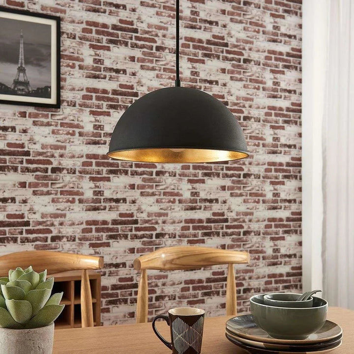 Lindby Pendelleuchte Leya Pendelleuchte Lampe Leuchte Hängeleuchte E27 schwarz
