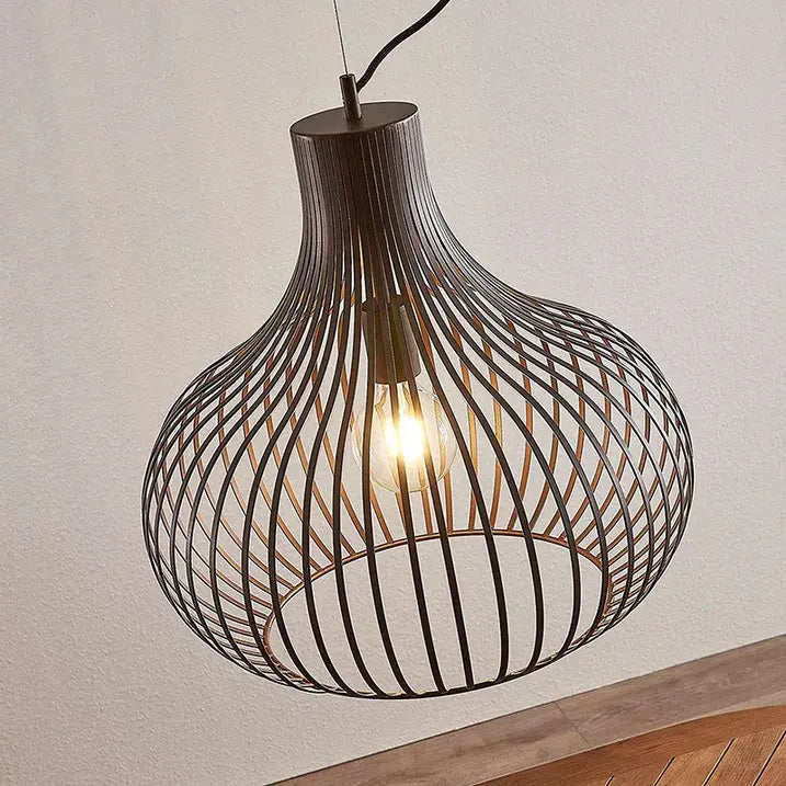 B-Ware Lindby Frances Hängeleuchte Hängeleuchte Lampe Leuchte Braun 1 Fl. ø 48 Cm E27