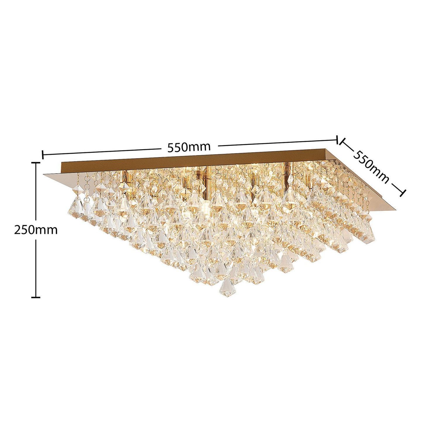 B-Ware Lindby Rimedia Kristall Deckenleuchte Deckenstrahler Gold 55 Cm Lampe Leuchte