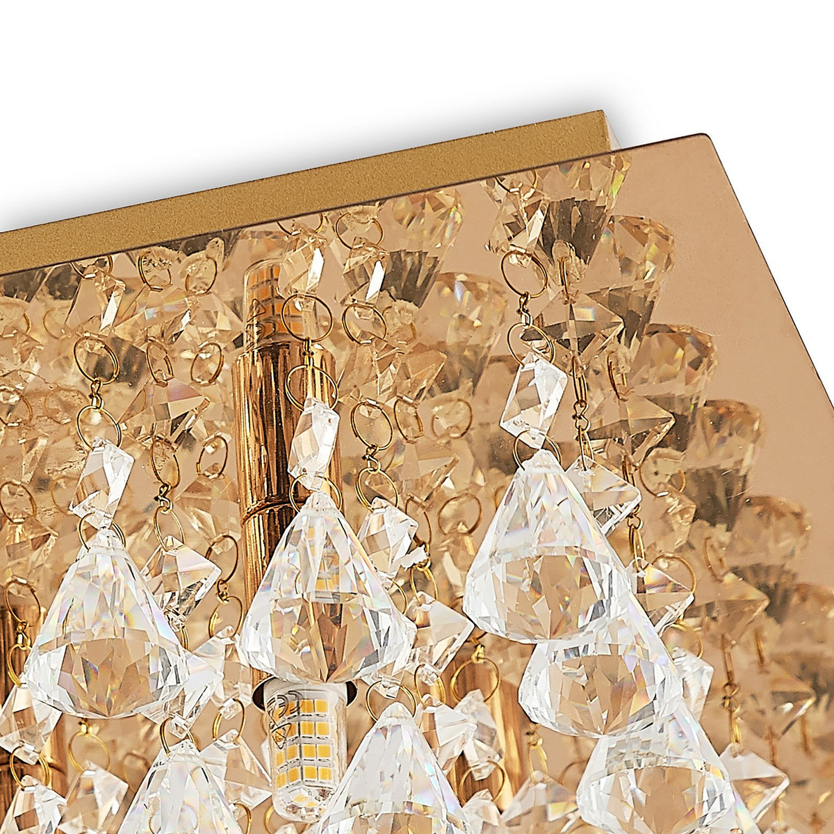 B-Ware Lindby Rimedia Kristall Deckenleuchte Deckenstrahler Gold 55 Cm Lampe Leuchte