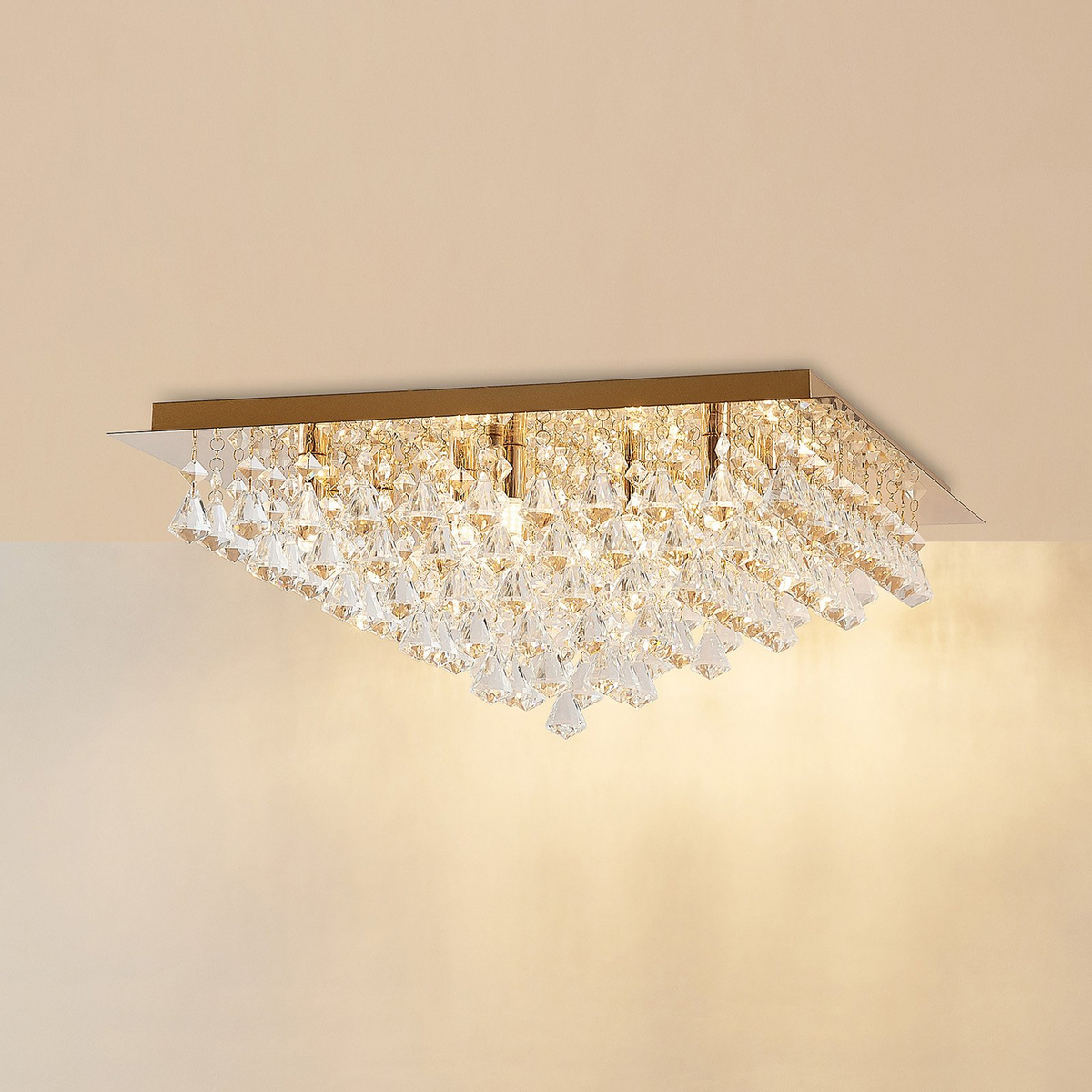 B-Ware Lindby Rimedia Kristall Deckenleuchte Deckenstrahler Gold 55 Cm Lampe Leuchte