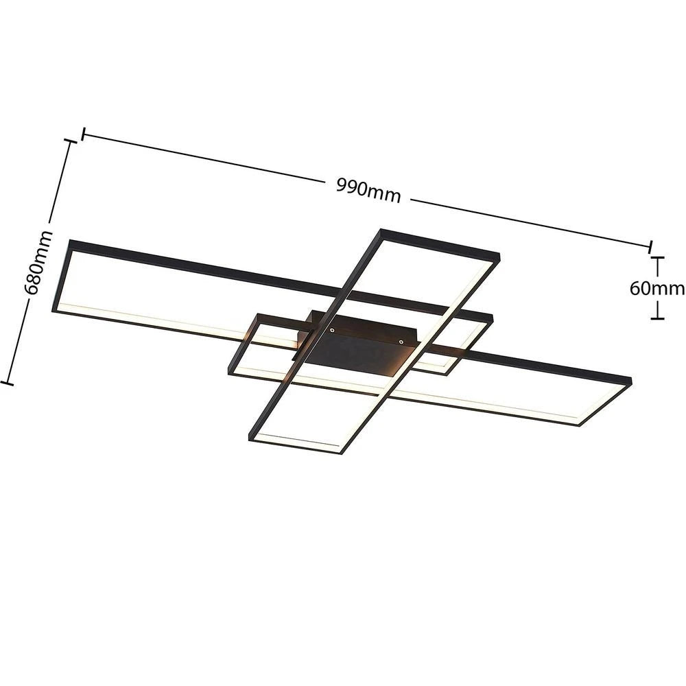 Lindby LED-Deckenlampe Leuchte Deckenleuchte Lampe LED Schwarz dimmbar 32W