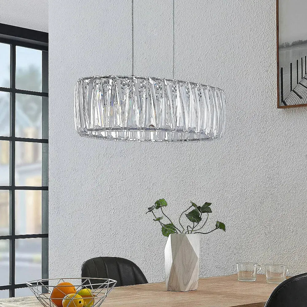 B-Ware Lindby Pendelleuchte Hängelampe Sofia Transparent Chrom Kunststoff E14 Led Lampe - 4251096708288