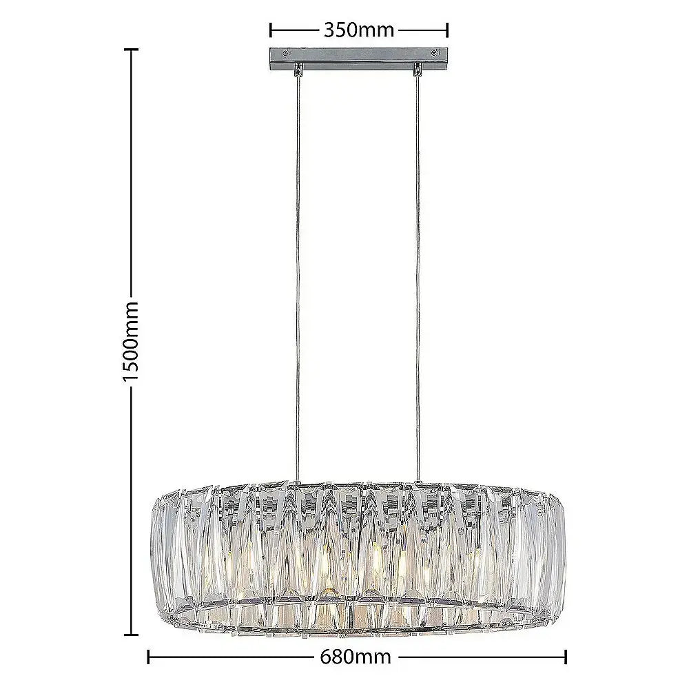 B-Ware Lindby Pendelleuchte Hängelampe Sofia Transparent Chrom Kunststoff E14 Led Lampe - 4251096708288