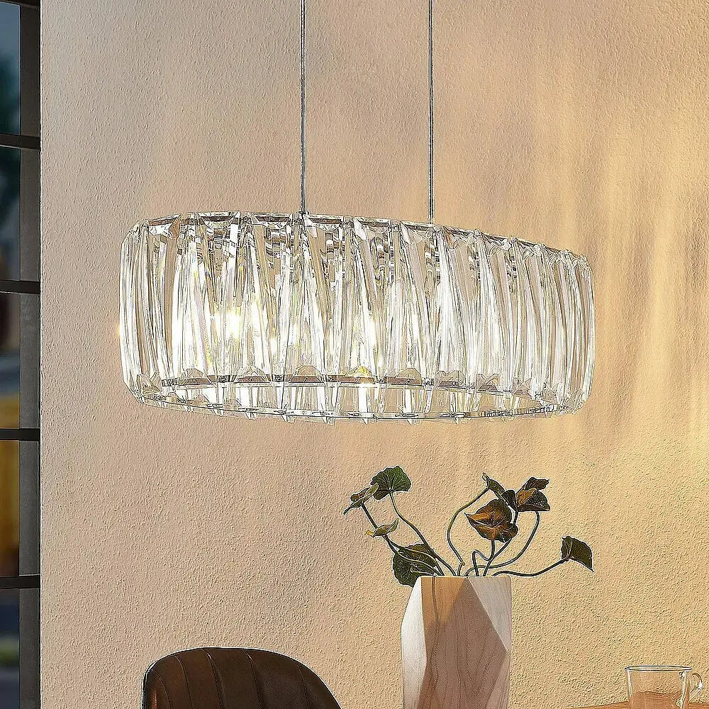 B-Ware Lindby Pendelleuchte Hängelampe Sofia Transparent Chrom Kunststoff E14 Led Lampe - 4251096708288