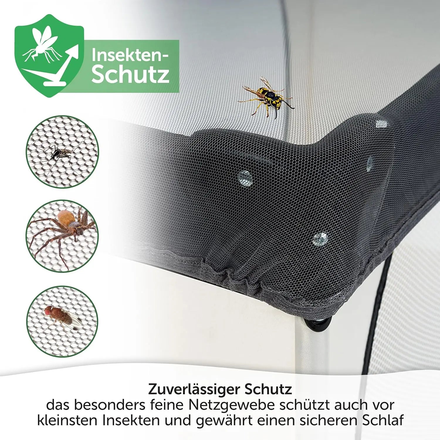 Zamboo Reisebett Insektenschutz Moskitonetz Universal Feinmaschig Grau 140x100cm B-Ware - 4251209130340