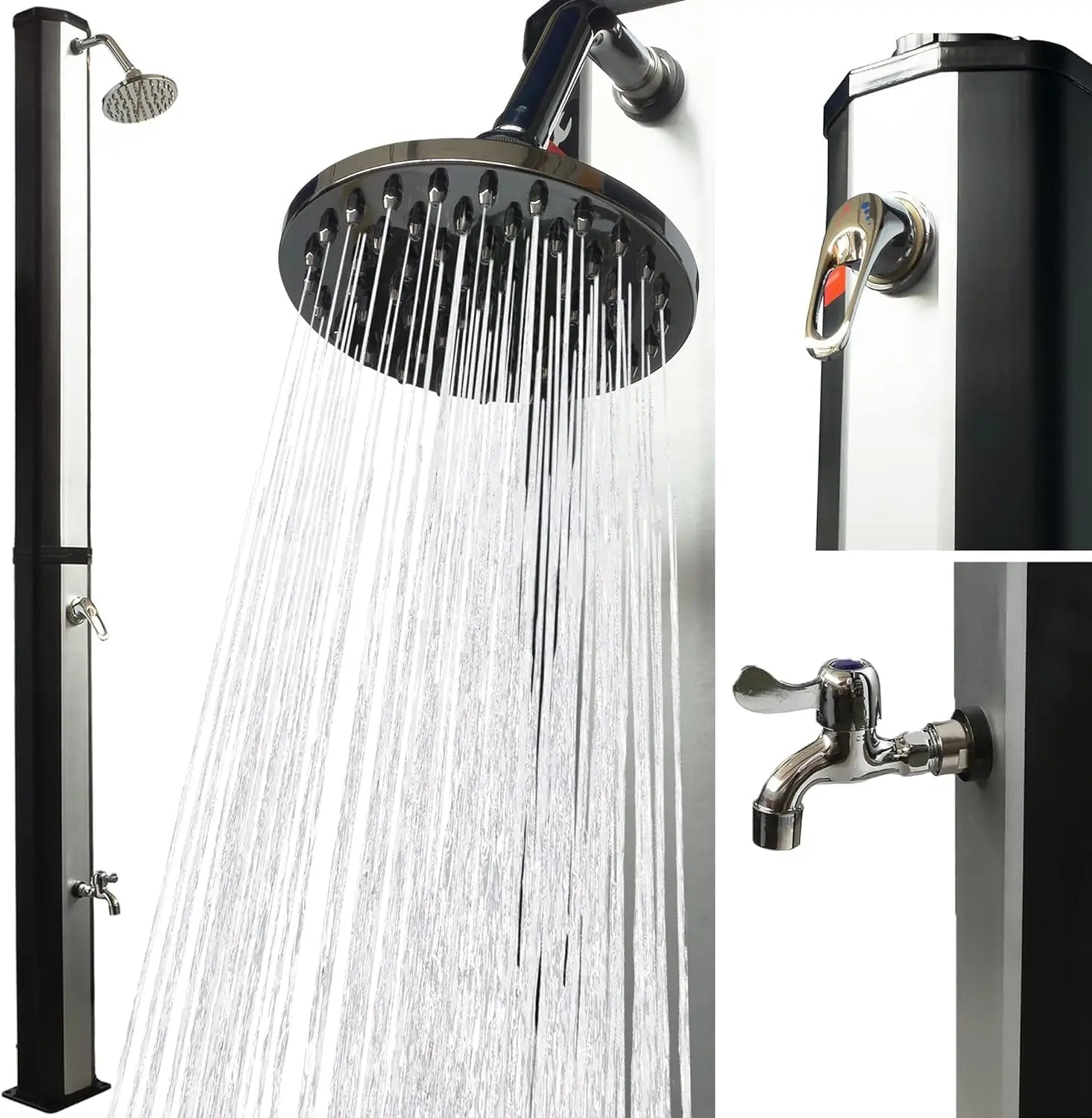 B-Ware Viesta Solardusche Gartendusche Garten Dusche Regenduschkopf Fußdusche Schwarz - 4251320812644