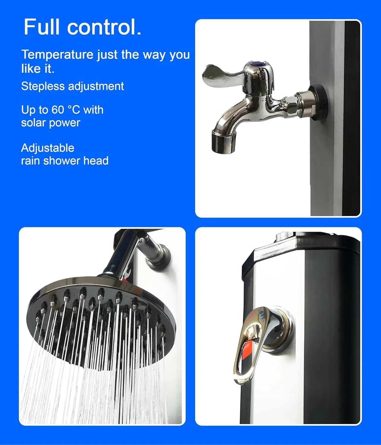 B-Ware Viesta Solardusche Gartendusche Garten Dusche Regenduschkopf Fußdusche Schwarz - 4251320812644