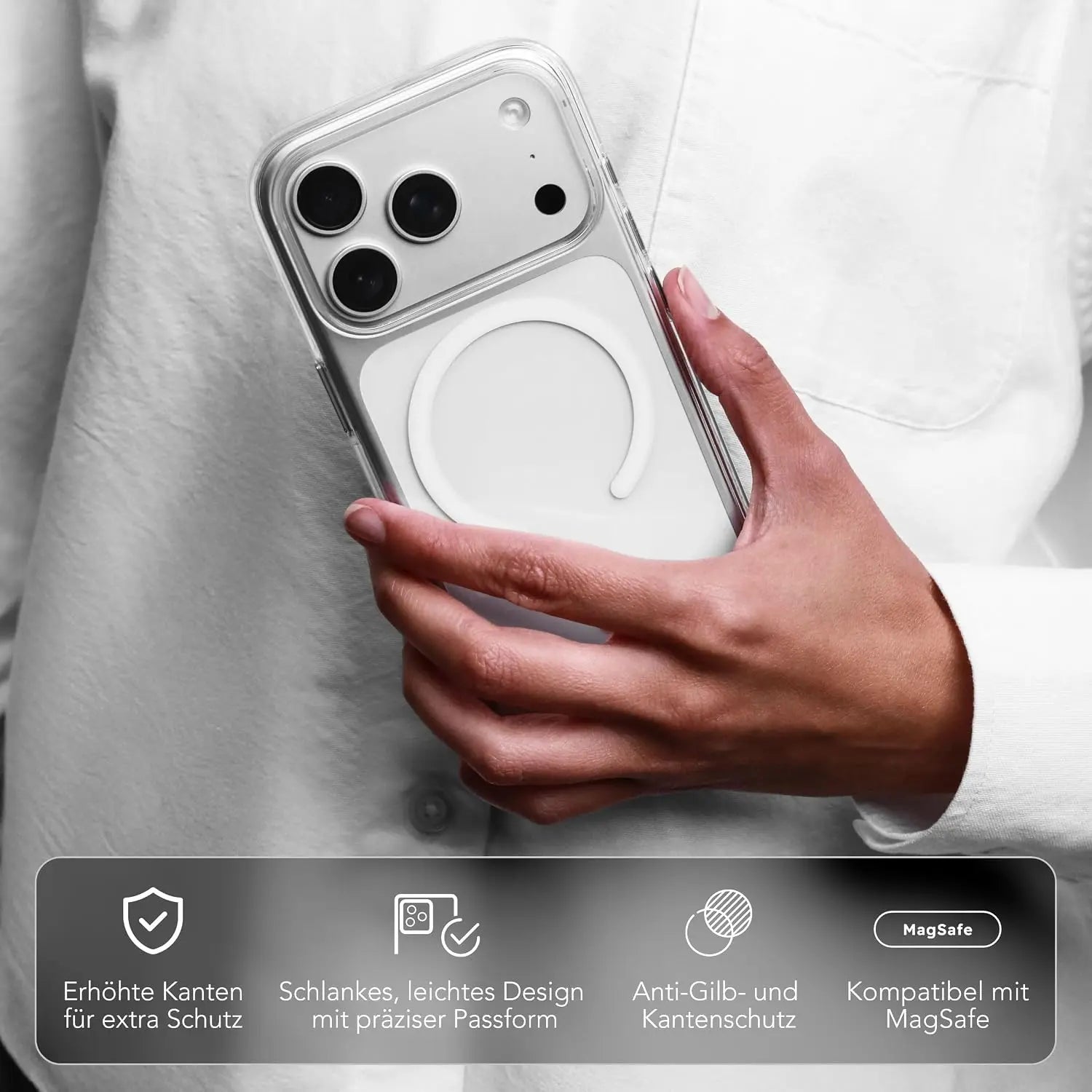 B-Ware Vonmählen Hülle Case Schutzhülle I Phone 17 Pro Transparent Weiß Magnet Mag Safe - 4251483681385