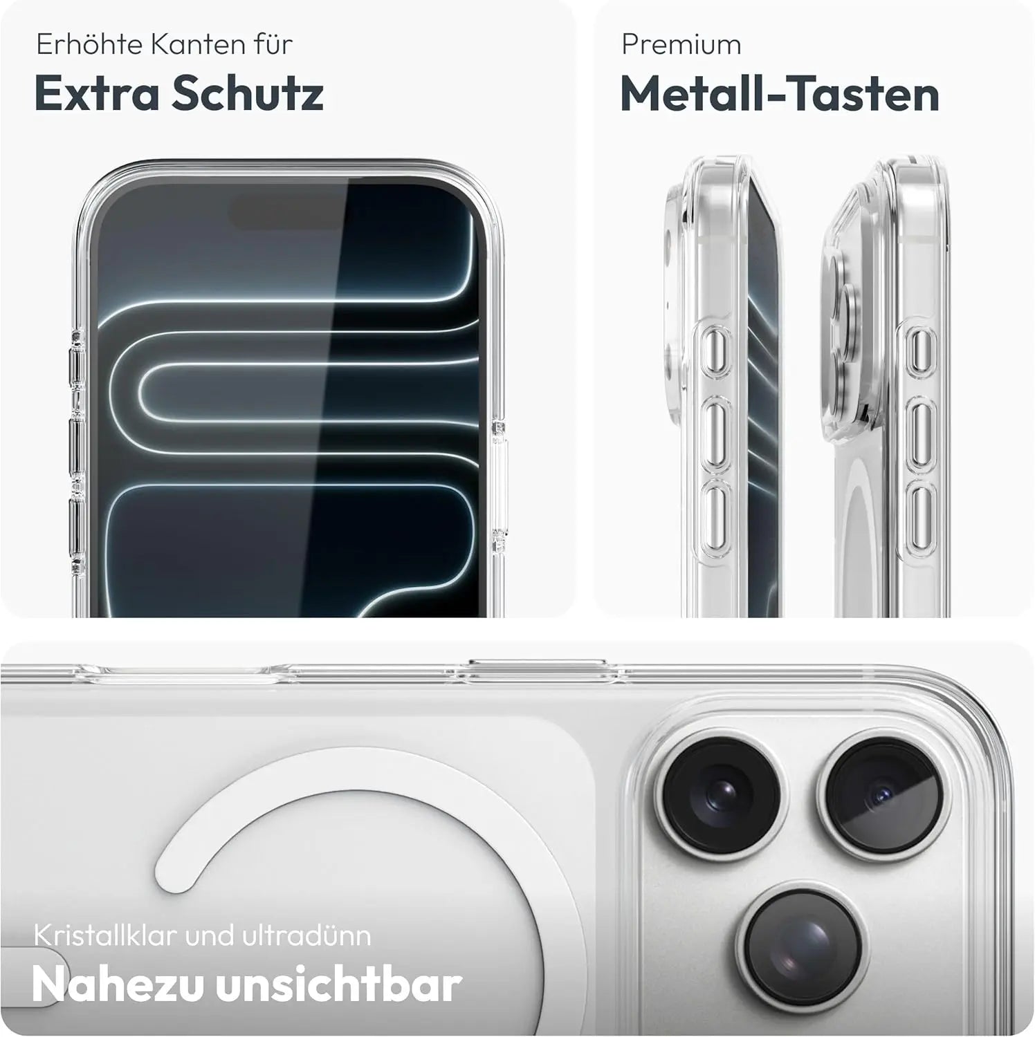 B-Ware Vonmählen Hülle Case Schutzhülle I Phone 17 Pro Transparent Weiß Magnet Mag Safe - 4251483681385