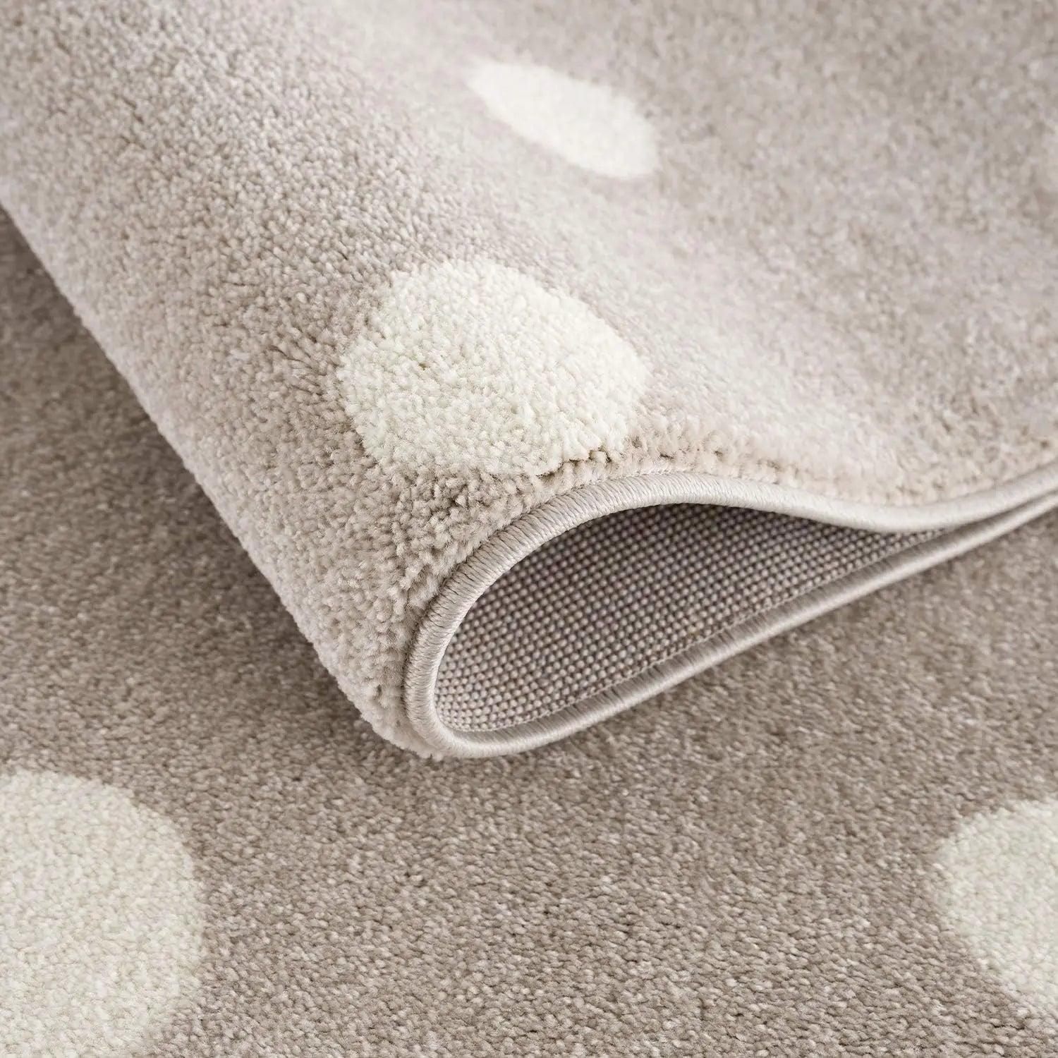 B-Ware Jimri Kinderteppich Läufer Teppich Kinderzimmer Beige Dots Punkte 80 X 150 Cm - 4251699100571