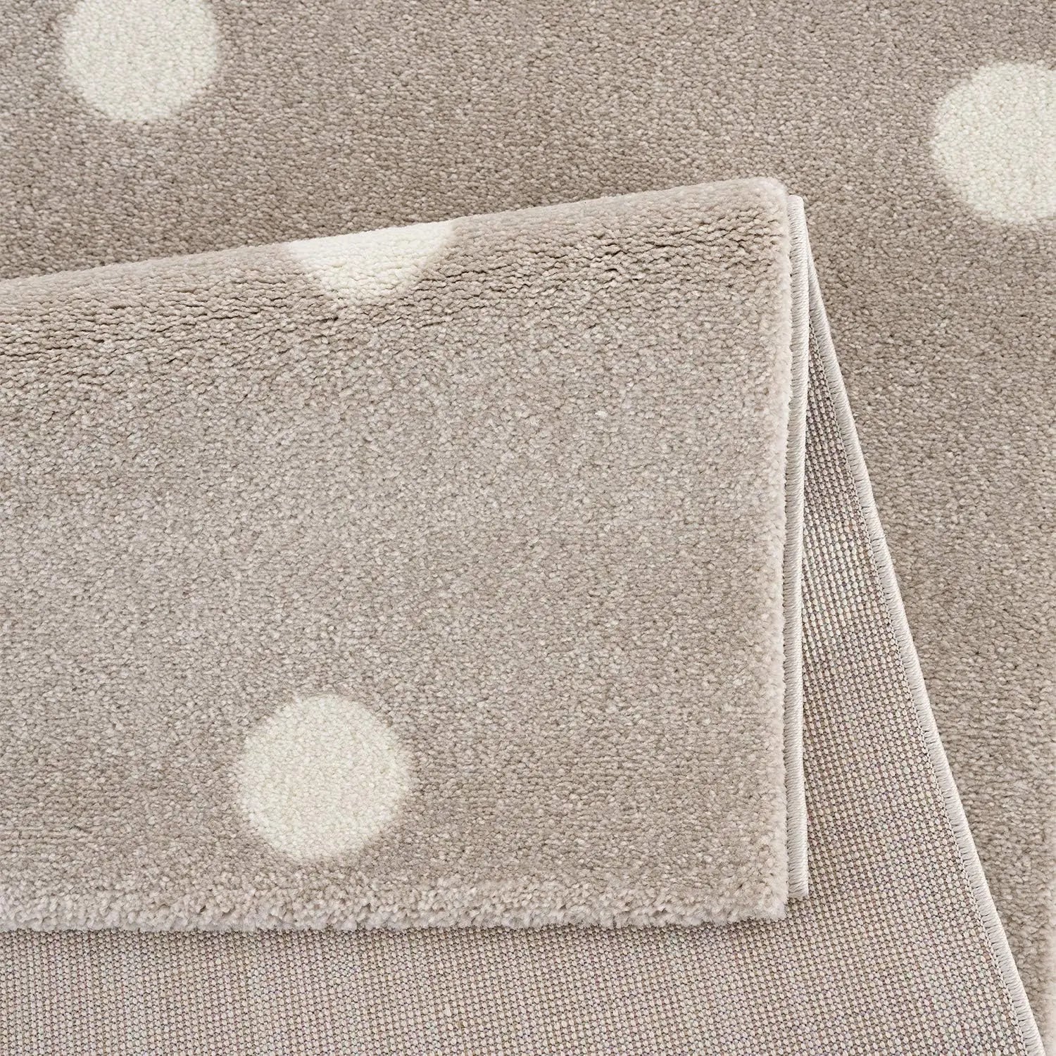 B-Ware Jimri Kinderteppich Läufer Teppich Kinderzimmer Beige Dots Punkte 80 X 150 Cm - 4251699100571