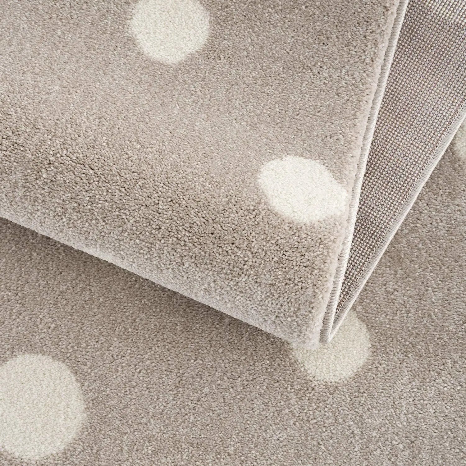 B-Ware Jimri Kinderteppich Läufer Teppich Kinderzimmer Beige Dots Punkte 80 X 150 Cm - 4251699100571