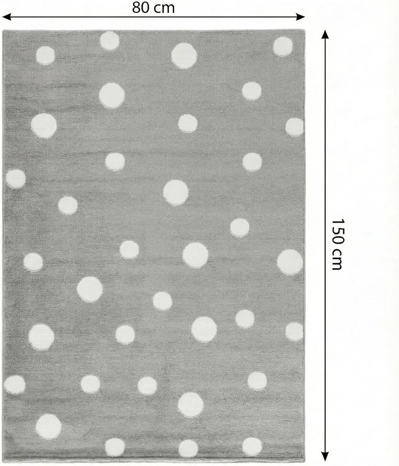 B-Ware Jimri Kinderteppich Spielteppich Kinderzimmer Jugendzimmer Dots Grau 80 X 150 Cm - 4251699107211