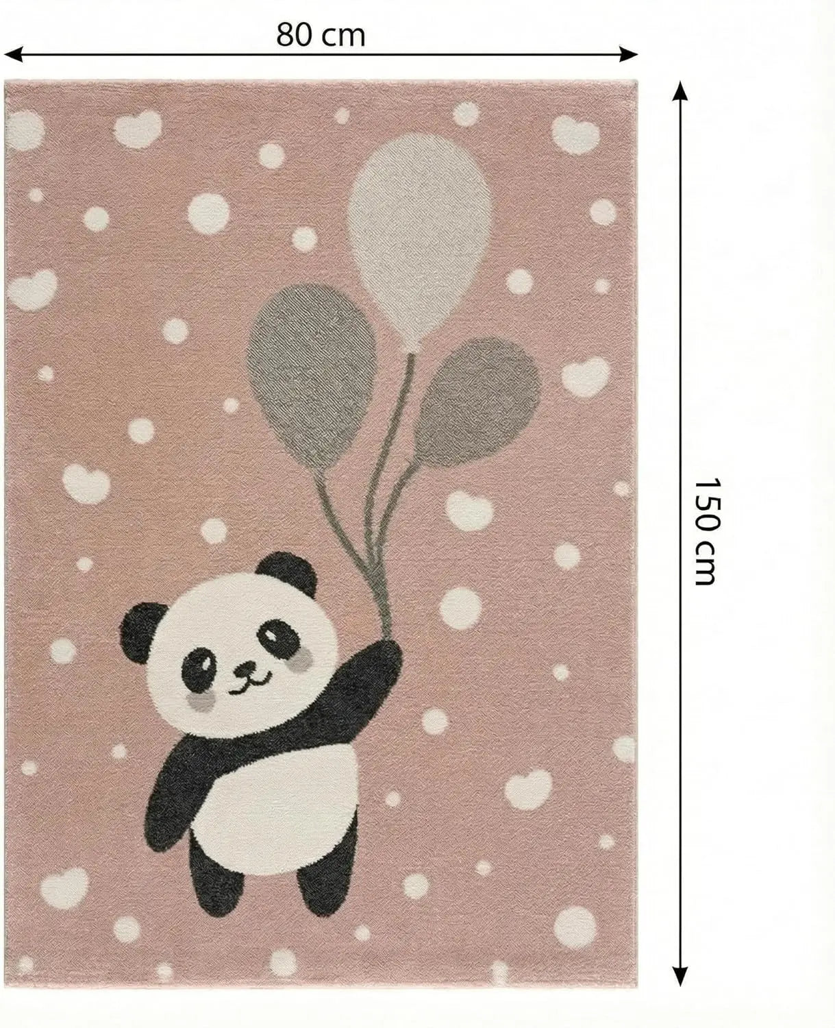 B-Ware Jimri Kinderteppich Läufer Teppich Kinderzimmer Bär Hase Panda Hellrosa 80x150cm - 4251699108003
