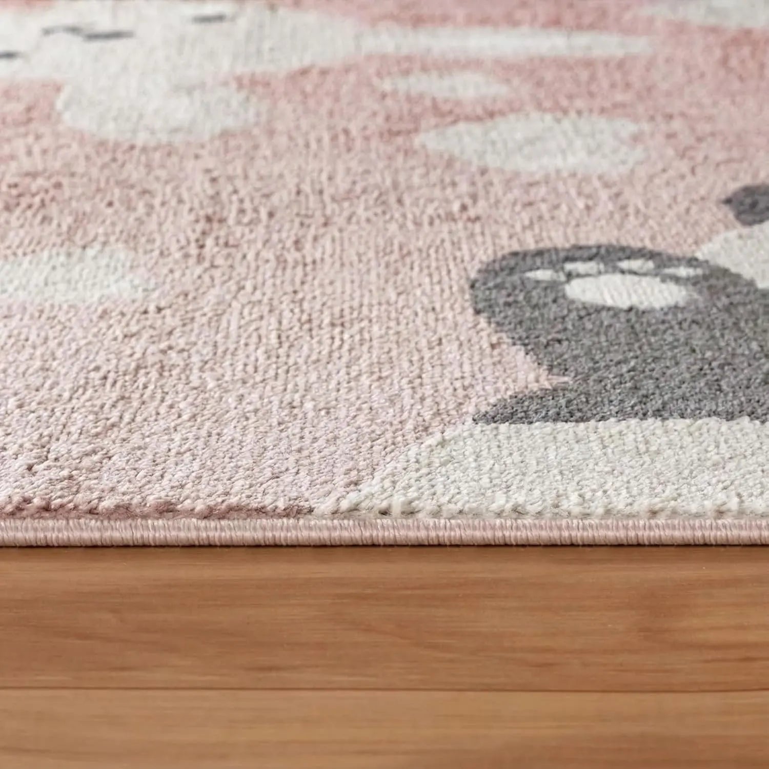 B-Ware Jimri Teppich Läufer Kinderteppich Bär Hase Panda Hellrosa Beige 80 X 150 Cm - 4251699108065