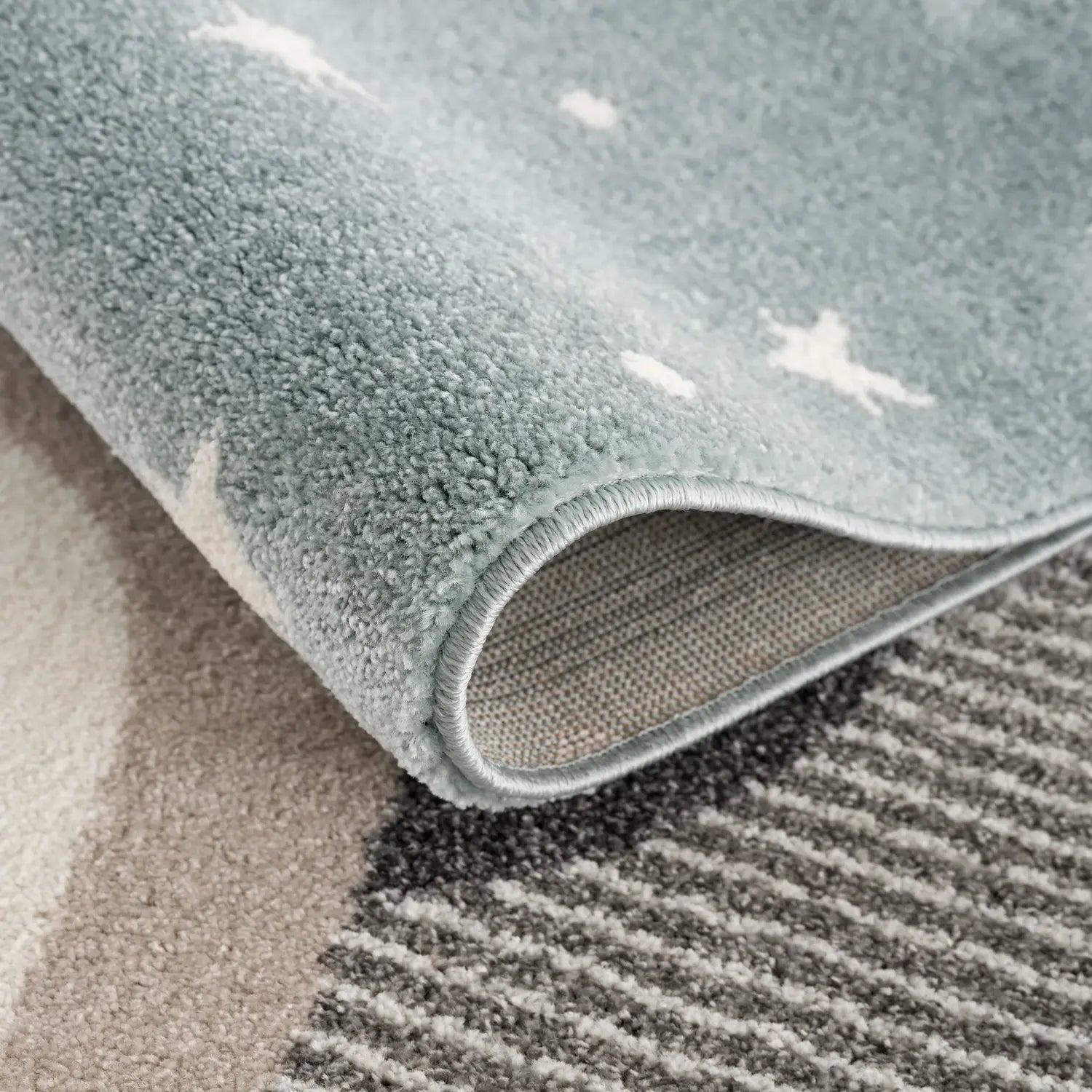 B-Ware Jimri Kinderteppich Spielteppich Teppich Bär Kinderzimmer Mint Türkis 80x150 Cm - 4251699108096