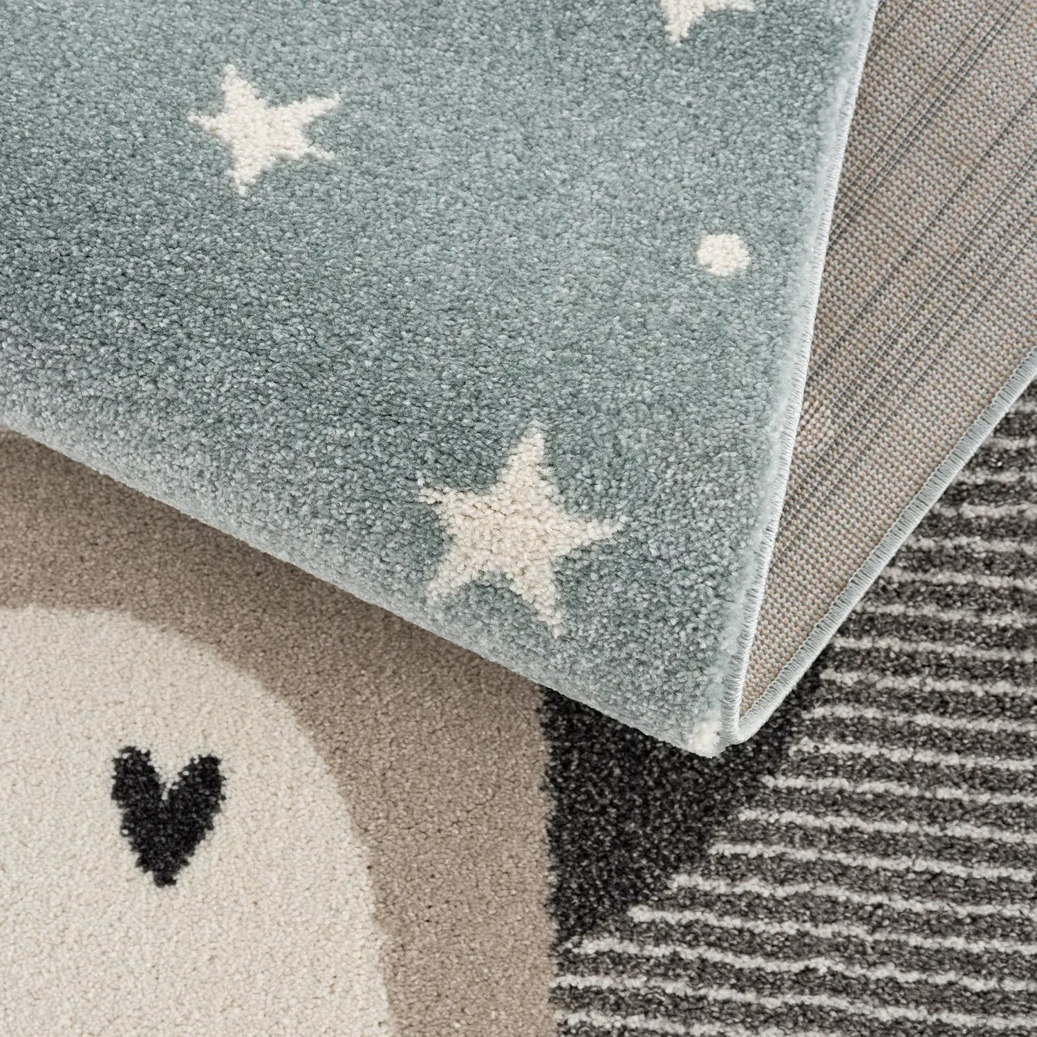 B-Ware Jimri Kinderteppich Spielteppich Teppich Bär Kinderzimmer Mint Türkis 80x150 Cm - 4251699108096