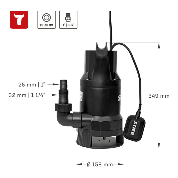 Stier Tauchpumpe Schmutzwasserpumpe Pumpe Sstw 400 Wasserentfernung Gerät  B-Ware - 4251709612247