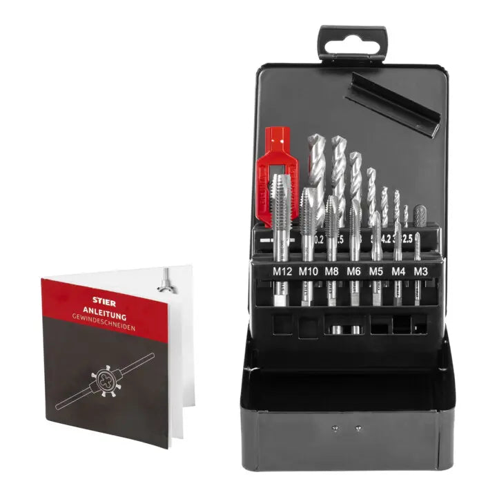B-Ware Stier Gewindeschneidzeugsatz 15 Teilig M3 M12 Form B Hss G Gewindezubehör - 4251709626237