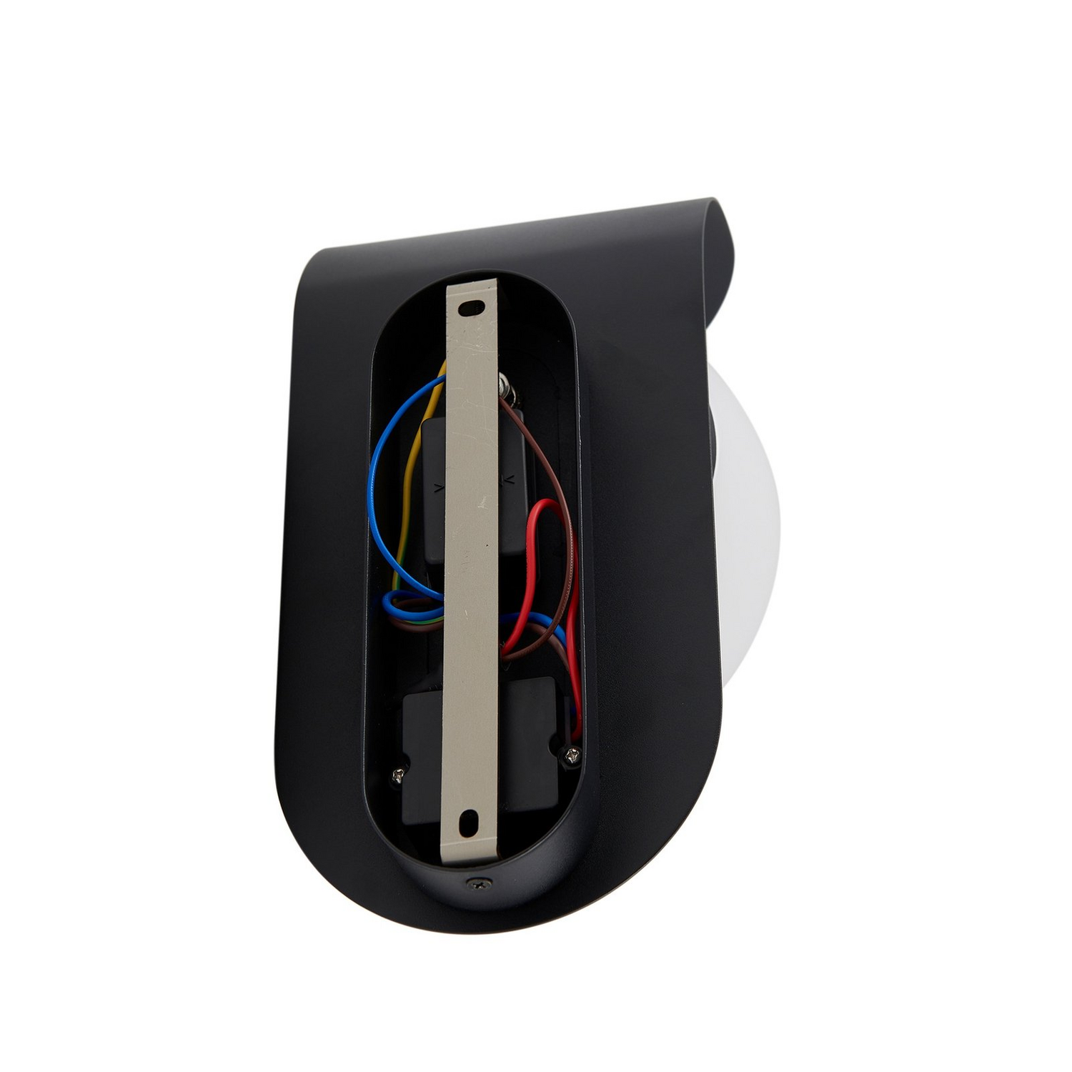 Applique murale extérieure LED Lindby, avec détecteur de mouvement, noir et blanc, aluminium, produit de seconde main.