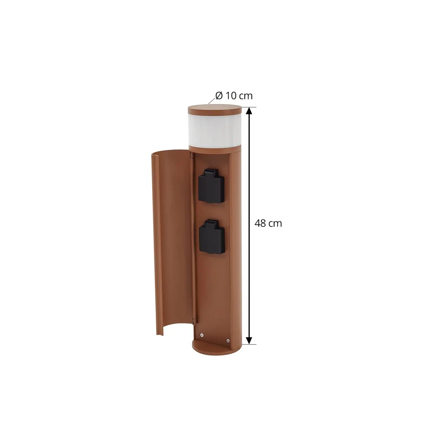 B-Ware Lucande Sockellampe Außenleuchte Licht Mit 2 Steckdosen Corban Rostbraun G9 Ip44