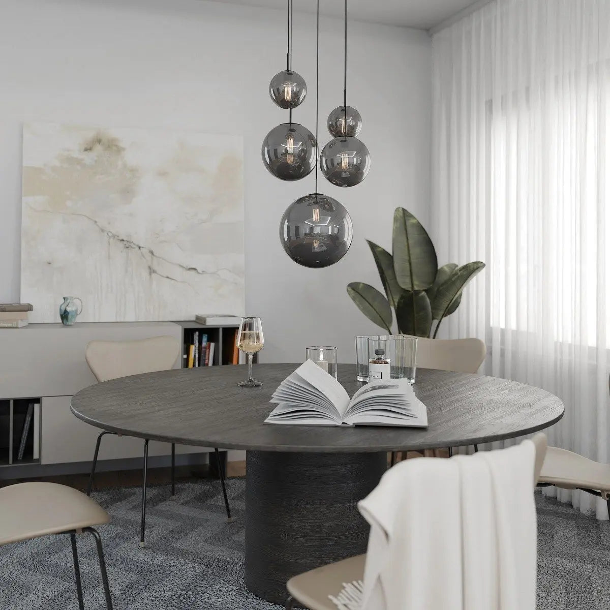 B-Ware Liadomo Pendelleuchte Vetro Cluster Lampe 5 Flammig Rauchglas Rauchfarben Getönt - 4252008714557