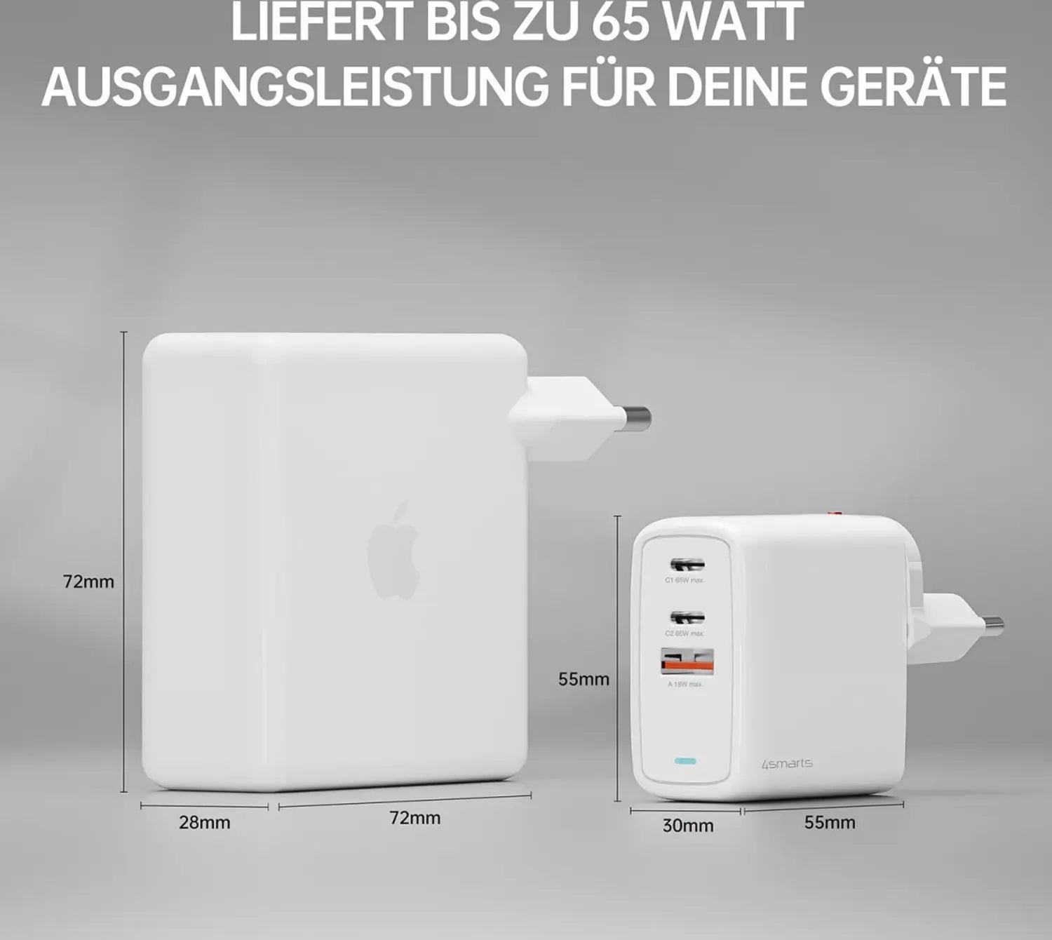 B-Ware 4 Smarts Ladegerät Netzteil Ga N Flex Usb Ladestation 2x Usb C 1x Usb A Weiß 65 W - 4252011903863