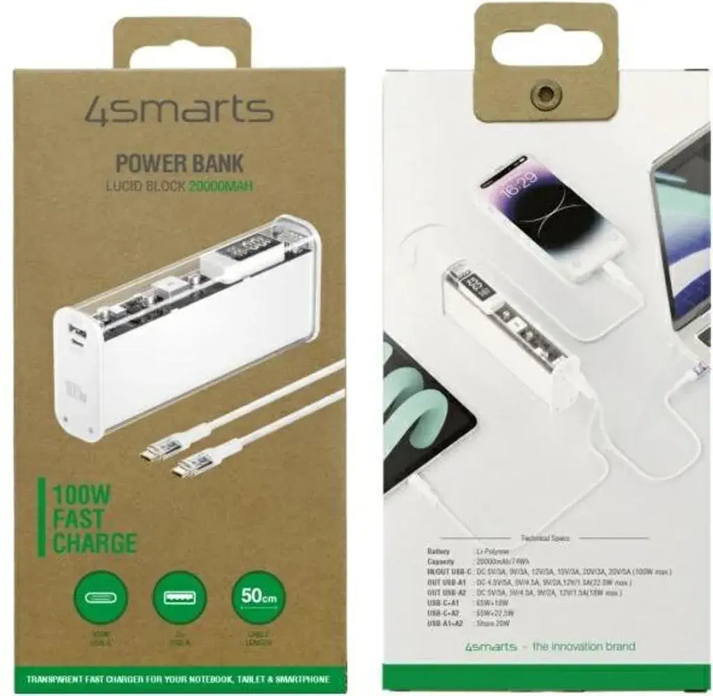 B-Ware 4smarts Powerbank Akku Ladegerät 20000m Ah Usb C Weiß - 4252011904396
