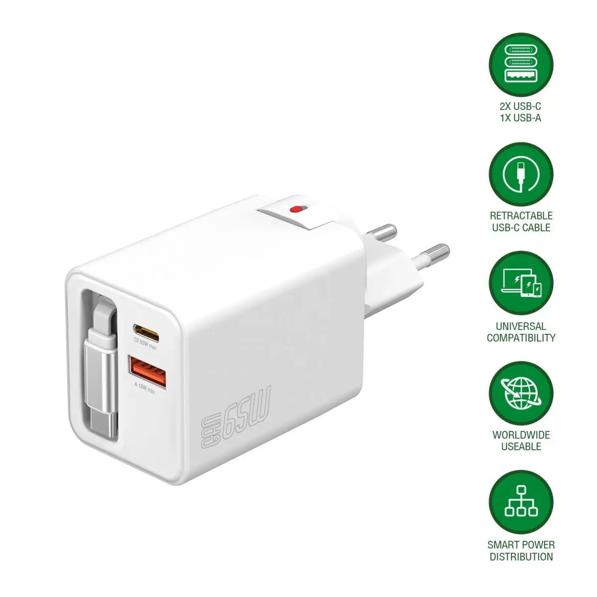 B-Ware 4smarts Netzladegerät Ladegerät Usb C Ga N Flex Jojo Kabel Weiß Reiseadapter 65 W - 4252011911738
