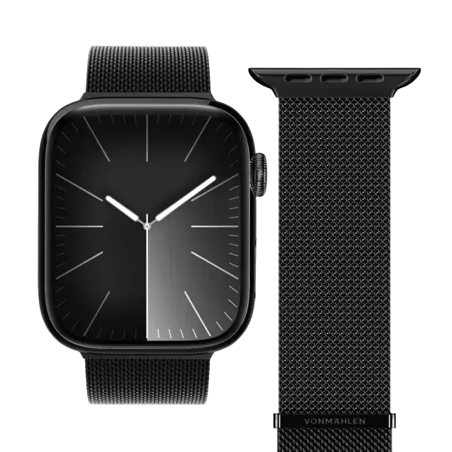 B-Ware Vonmählen Milanese Loop 2 Uhrenarmband Band Apple Watch 42 44 45 49 Mm Schwarz