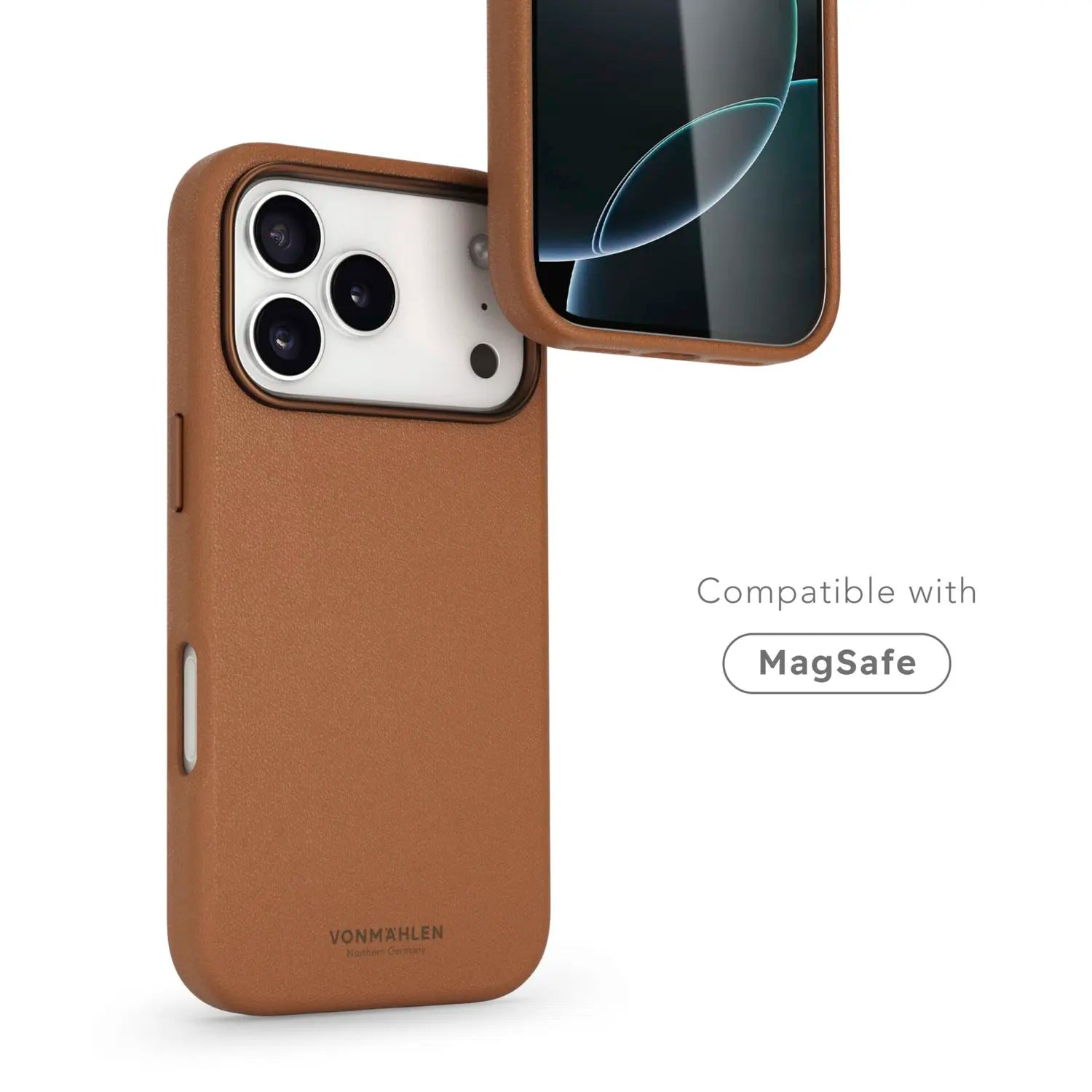 B-Ware Vonmählen Schutzhülle Cover Apple I Phone 17 Pro Like Leather Case Braun - 4255591528679