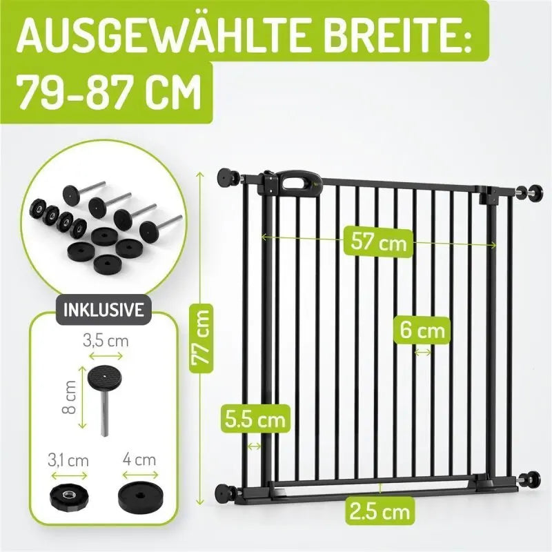 B-Ware Bomi Türschutzgitter Treppengitter Kindergitter Merle Extra Flach 79 87 Cm Xxl - 4255598315142