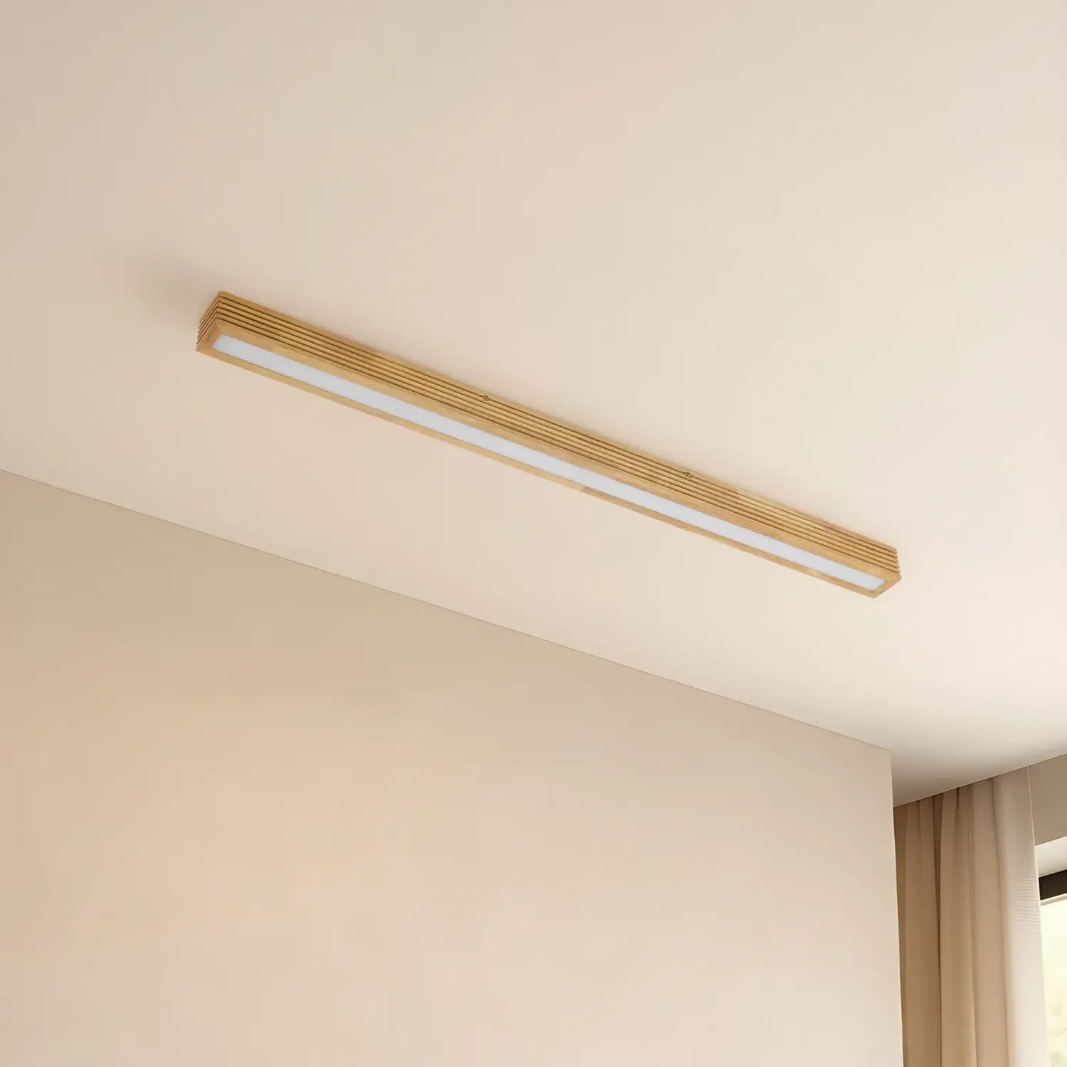 B-Ware Lucande Deckenleuchte Lampe Led Eiche Hellbraun Emara Dimmbar Wohnzimmer Holz