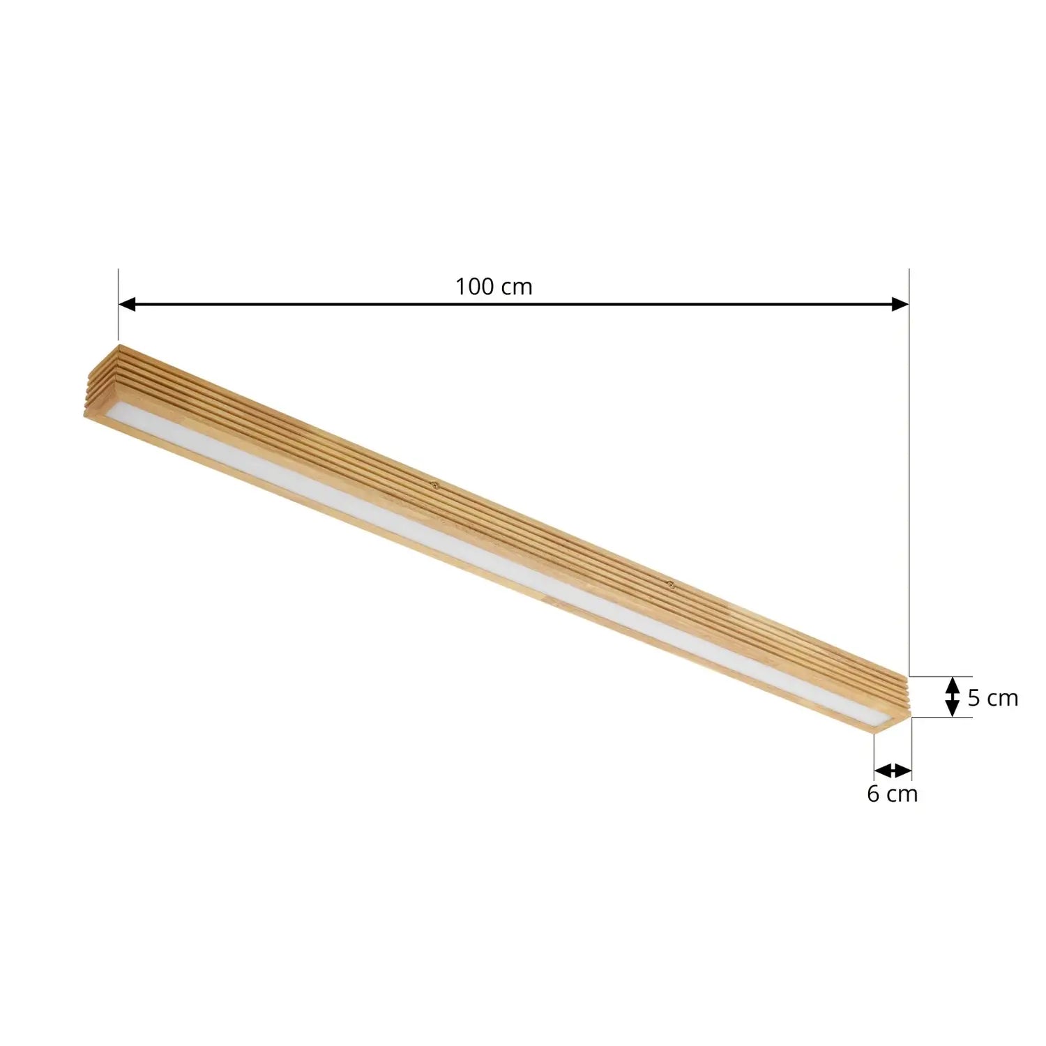 B-Ware Lucande Deckenleuchte Lampe Led Eiche Hellbraun Emara Dimmbar Wohnzimmer Holz