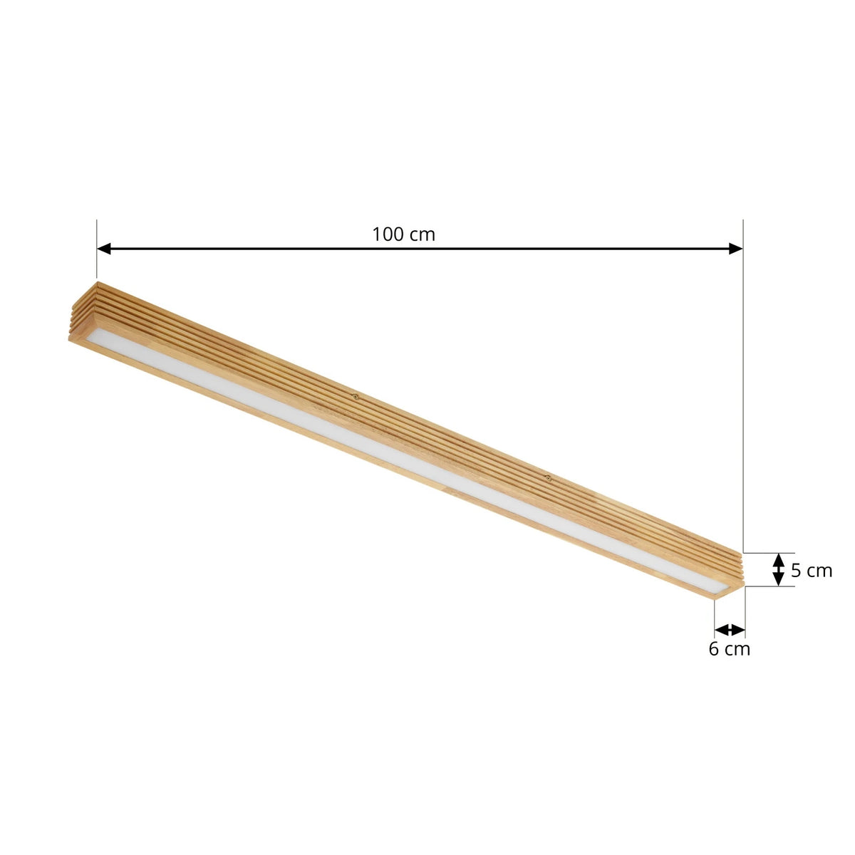 Lucande Deckenleuchte Lampe LED Eiche hellbraun Emara dimmbar Wohnzimmer Holz - 4255830900808