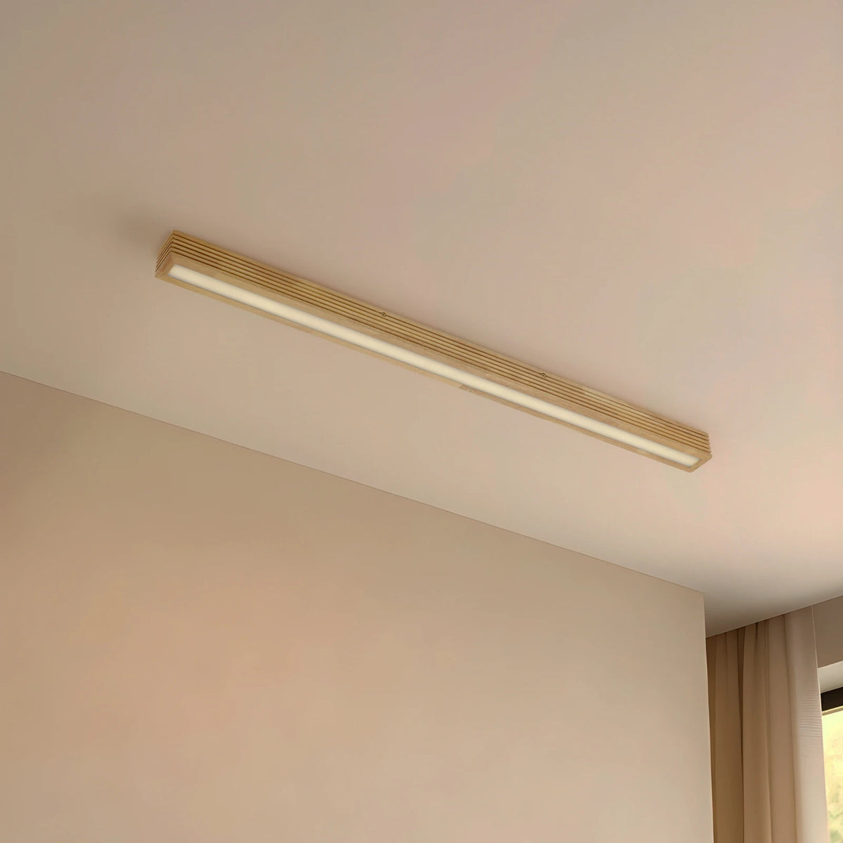 Lucande Deckenleuchte Lampe LED Eiche hellbraun Emara dimmbar Wohnzimmer Holz - 4255830900808