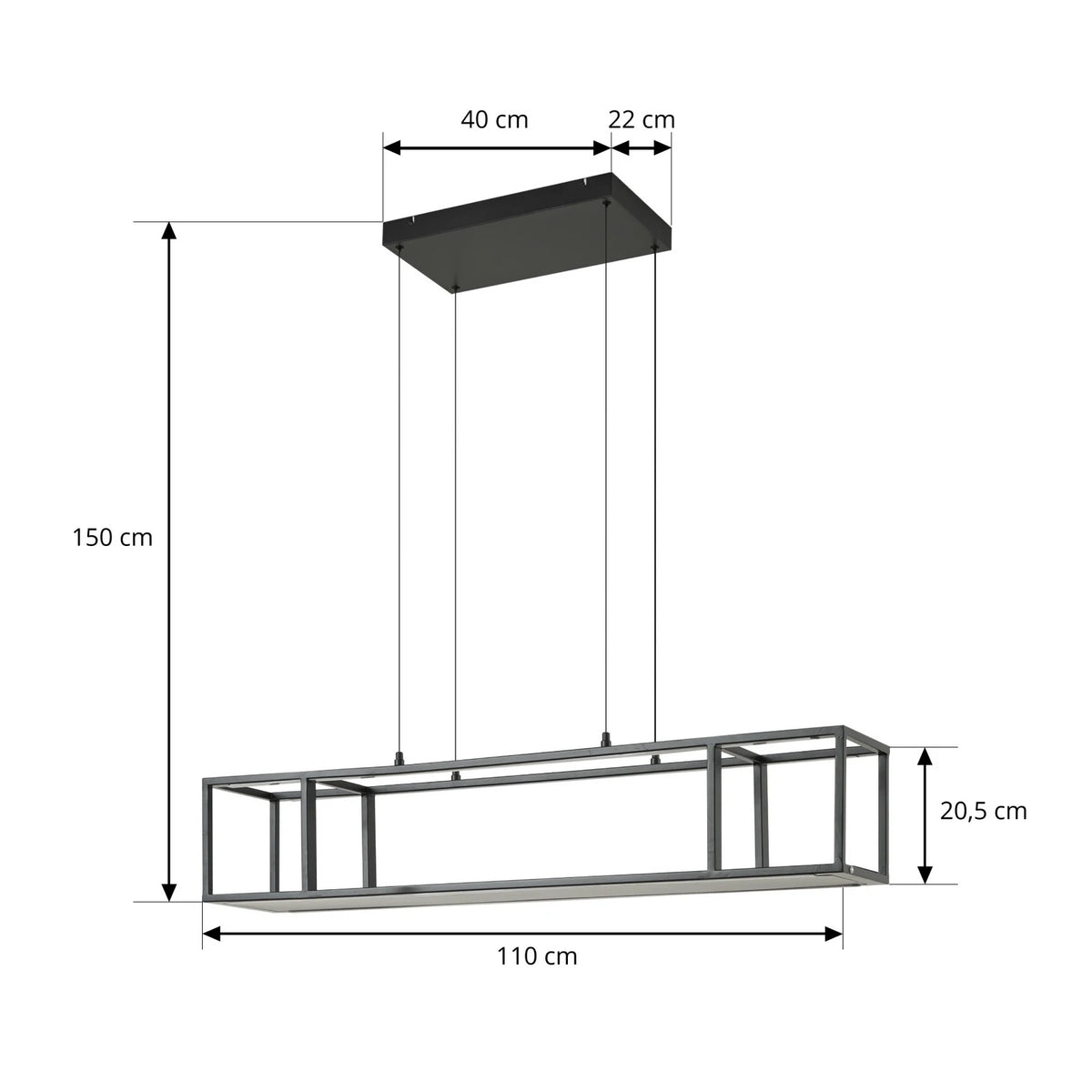 Lucande Pendelleuchte Hängeleuchte LED Lampe Estante schwarz dimmbar Eisen - 4255830901089