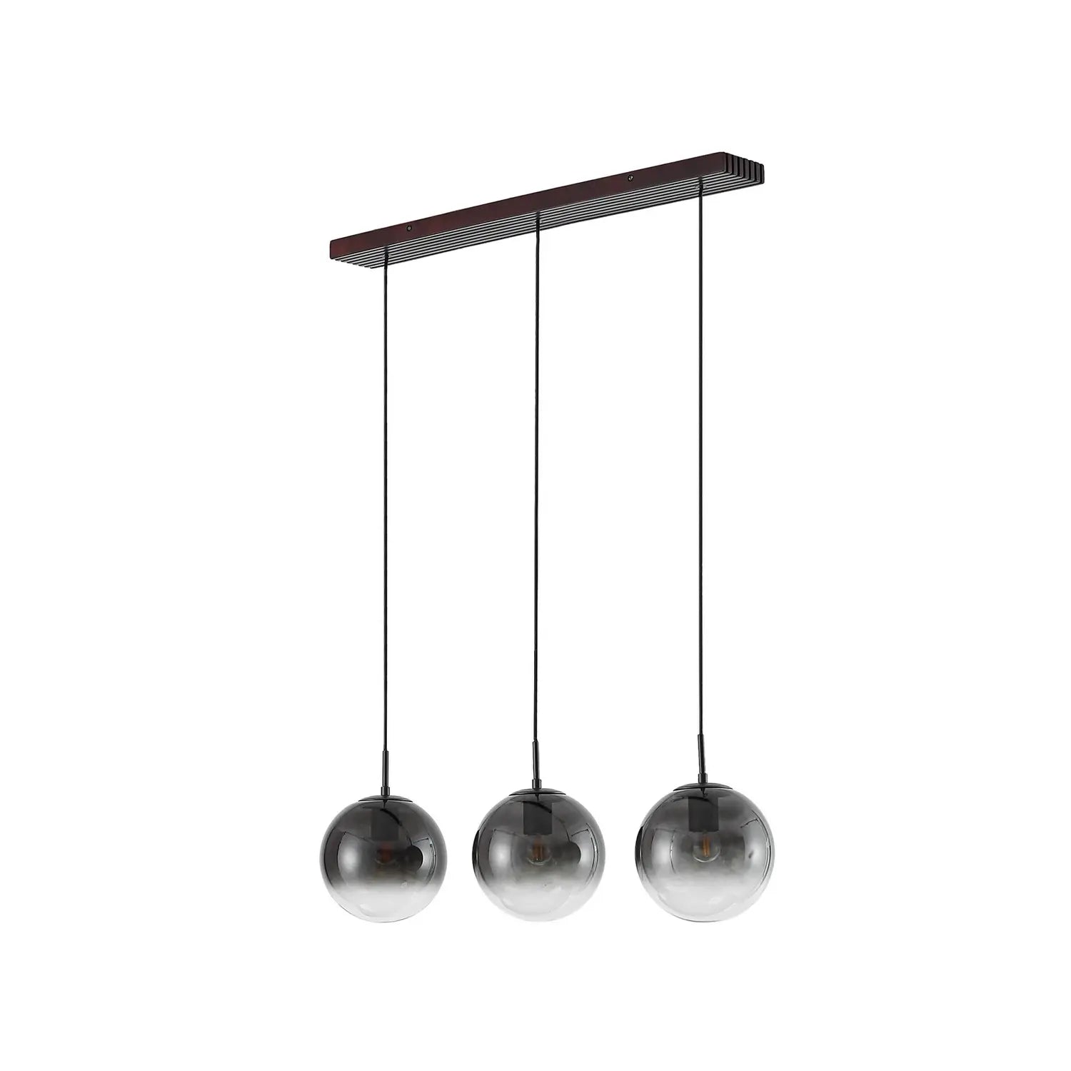 B-Ware Lucande Hängeleuchte Pendelleuchte Veloura Glas Eiche Rauchgrau 3 Flg E27 Led - 4255830901096