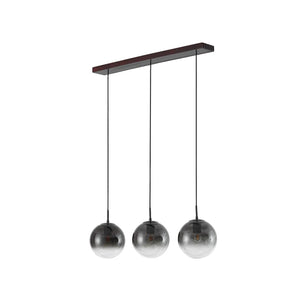B-Ware Lucande Hängeleuchte Pendelleuchte Veloura Glas Eiche Rauchgrau 3 Flg E27 Led