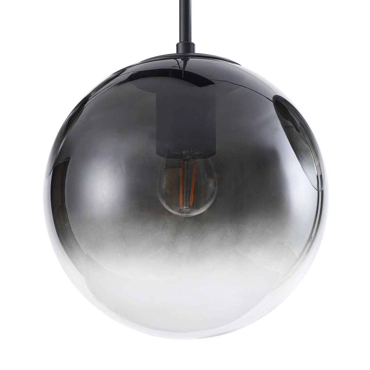 Lucande Hängeleuchte Pendelleuchte Veloura Glas Eiche rauchgrau 3-flg E27 LED - 4255830901096