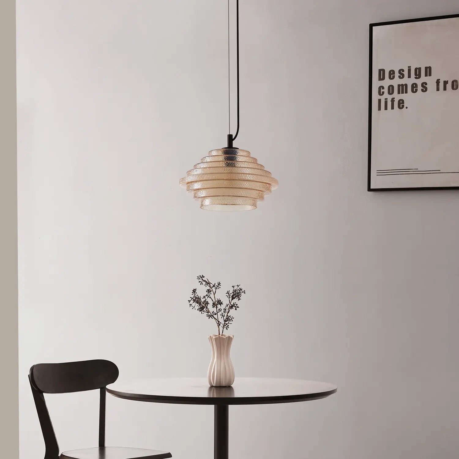 B-Ware Lindby Pendelleuchte Hängelampe Orliana Amber Glas Esszimmer ø 35 Cm E27 Led - 4255830902079